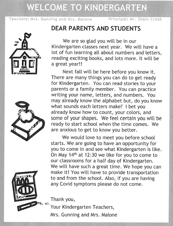 Kindergarten Letter