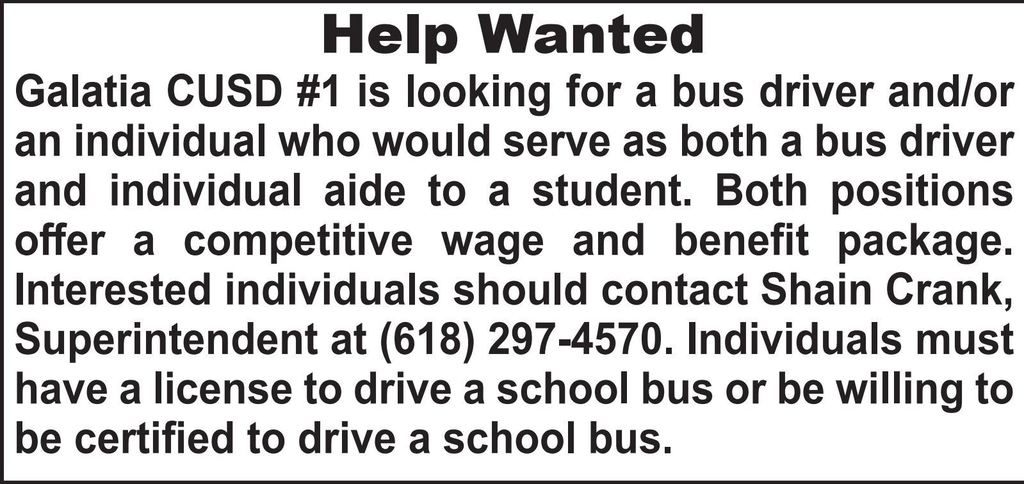 Bus Driver Needed